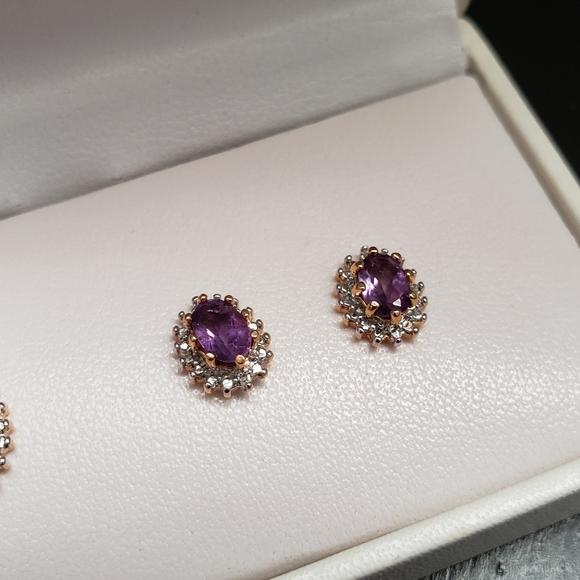 Rhinestone Stud Earrings - Picture 6 of 7